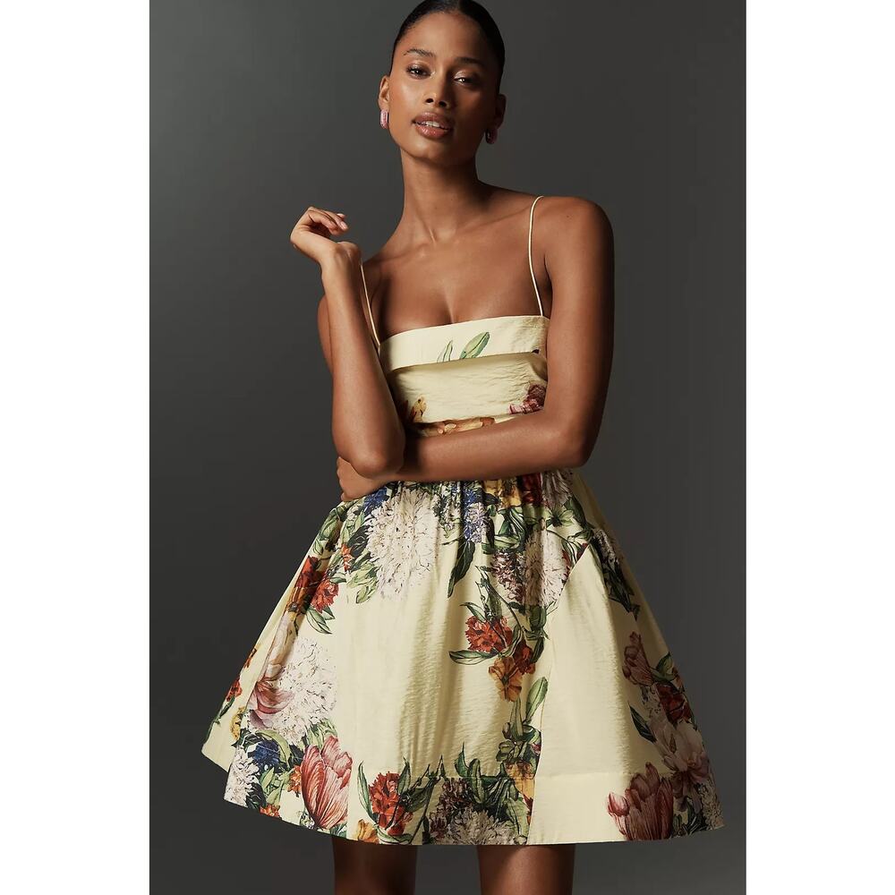 New Anthropologie Maeve Sleeveless Fit & Flare Mini Dress $168 PLUS 1X Yellow - Picture 6 of 8